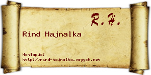 Rind Hajnalka névjegykártya